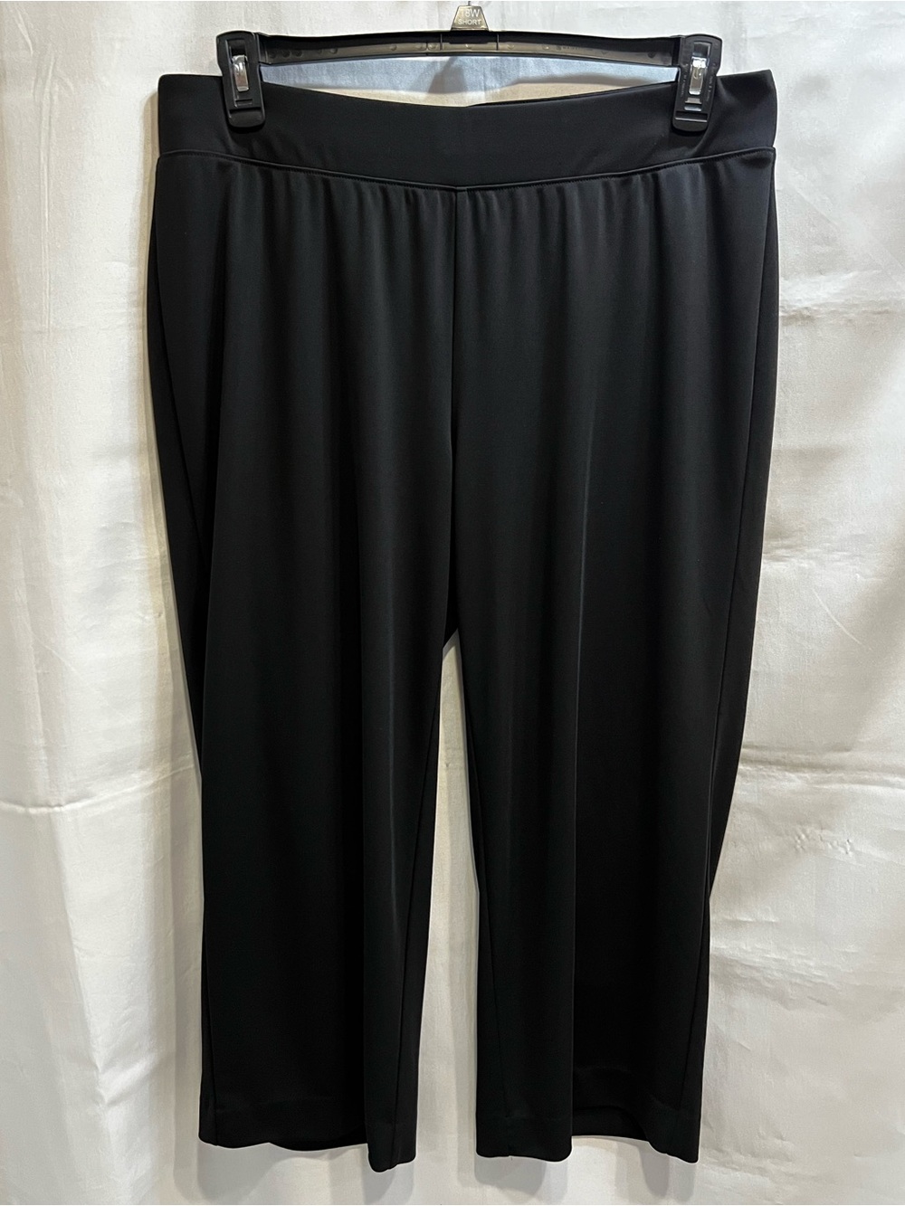Talbots Plus Black Pull On Wide Leg Cropped Pants Stretch Size 1X